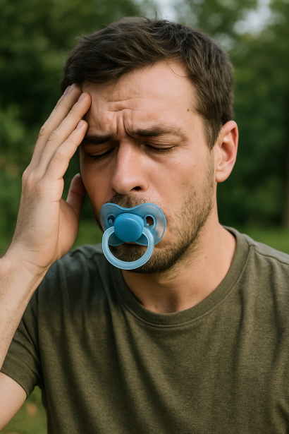 Adult male using Adult Pacifier in Frisco TX